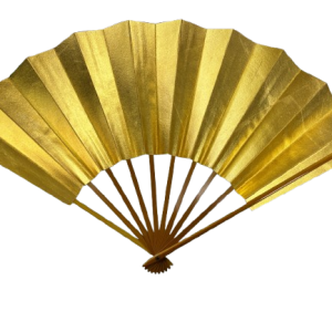 “golden silence ” handcrafted gold leaf fan by jumatsuya fukui, kyoto(pre owned / boxed / no.23 golden silence )