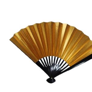 Reversible Gold & Silver Japanese Dance Fan — Stage Performance Style(Pre-Owned /No.35F )