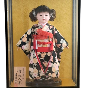 “Ichimatsu Doll – Yuzen Kimono with Chrysanthemums and Butterflies” By Yoshitoku Daiko (Tokyo, Japan)(Pre-Owned )